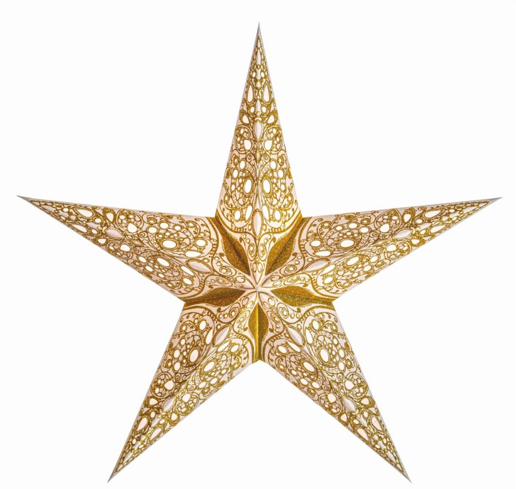 Starlightz - 5 arma stjarna, gyllt og hvít, 60 cm