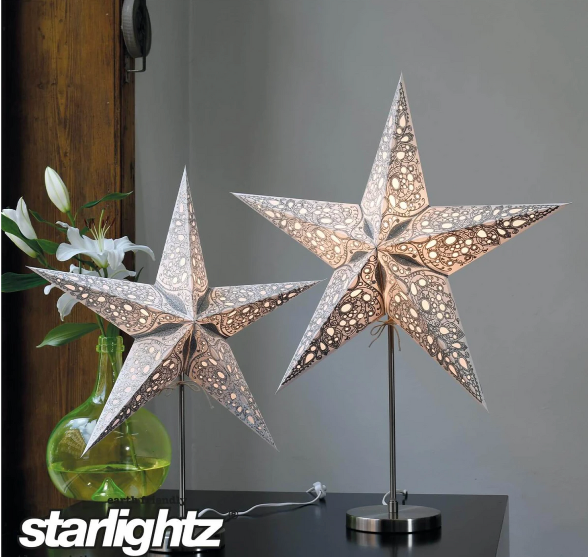 Starlightz - 7 arma stjarna, hvít, 45 cm